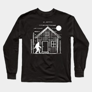 Bigfoot Cabin in the woods Long Sleeve T-Shirt